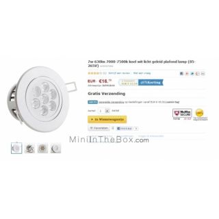 USD $ 18.39   7W 630LM 7000 7500K Cool White Light LED Ceiling Bulb