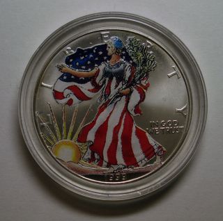 1999 Silver Dollar American Eagle Colorized