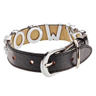 USD $ 10.69   Adjustable Rhinestone Woof Style Collar for Dogs (Neck