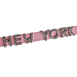 Ajustável strass New York Style Collar para Cães (Pescoço 15 25cm)