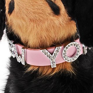 Ajustável strass New York Style Collar para Cães (Pescoço: 15 25cm)