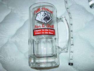 Full House Bar and Grill Glass Beer Mug