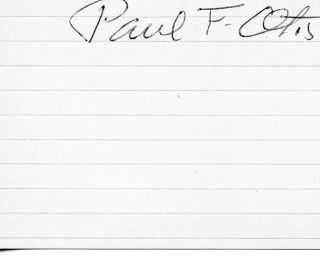 1912 New York Highlanders Paul Otis Signed Index Card Yankees