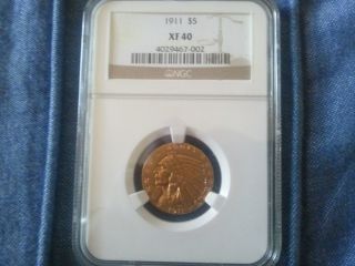 1911 Five Dollars Indian Head Half Eagle Gold Coin