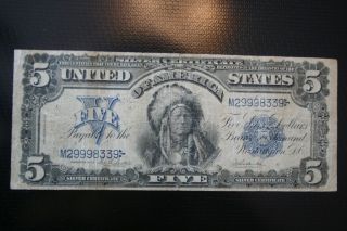 1899 Large Size Indian 5 Dollar Silver Certificate