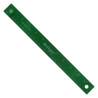 Westcott Stainless Steel Green inches Metric Ruler