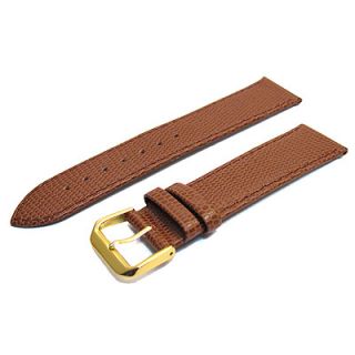 Apollo Leather Watch Strap Band 20mm Lizard Grain Tan