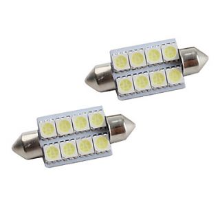 39mm 8 * 5050 SMD LED bianchi auto luci di segnalazione (confezione da
