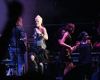 Pink performing on the Im Not Dead summer tour in 2007