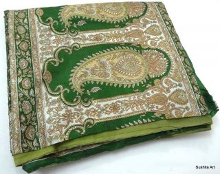 Indian Art Silk Vintage Sari Print Design Craft Quilt 5 Yard Fabric