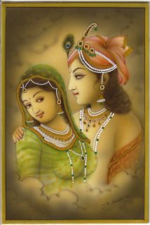 Lord Krishna Radha Original Handmade Hindu Religious God Goddess