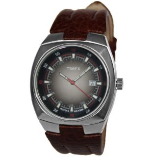Timex Indiglo Mens Watch Brown Leather Band T2G760