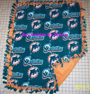 Miami Dolphins Football Fleece Baby Pet Dog Blanket