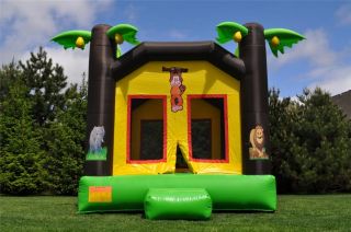 Commercial Inflatable Jungle Theme Bounce House Moonwalk Bouncer
