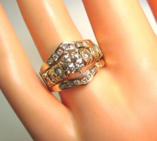 82 Off Impressive 1 50ct Diamond 14k Engagement Ring Insert Guard Band