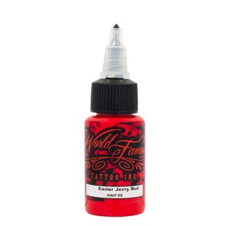 World Famous Tattoo Ink Sailor Jerry Red 1 2 oz 5 Tat Color Pigment