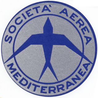 Societa Aerea Mediterranea Old Luggage Label c1937 Ala Littoria