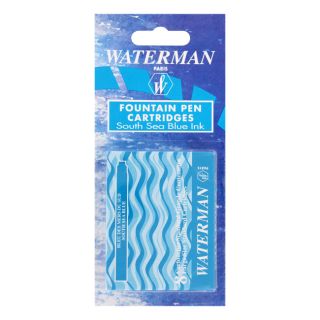 Waterman Fountain Pen Ink Cartridges Florida Blue 8 Pack