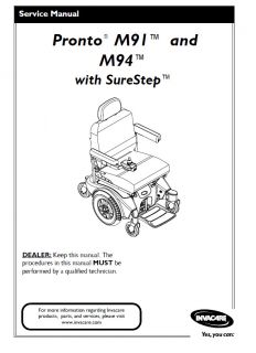 Invacare Pronto M91 M94 Power Wheelchair Technical Service Guide