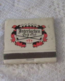 Vintage Matchbook Cover Interlochen Golf Club