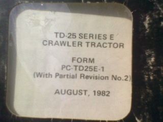 International Dresser TD 25 Series C Parts Book for Crawler Tractor