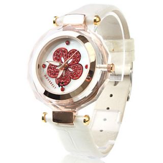 EUR € 10.66   Mode pc Quarz Armbanduhr mit weißem Lederarmband