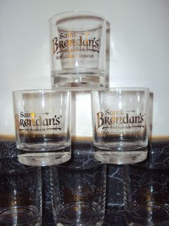 Saint Brendans Irish Cream Liquor Bar Glass Gold Embossed Molded