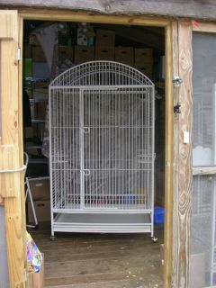 Huge White Rod Iron Bird Cage