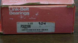 Link Belt P3 U224N Ball Bearing Pillow Block 2 Bolt Cast Iron