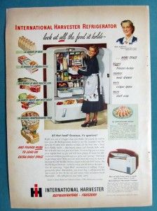  Version 1949 International Harvester Refrigerator Ad IRMA HARDING