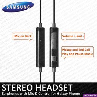 Samsung Stereo Headset Earphones w Mic Control Galaxy SIII S3 i9300