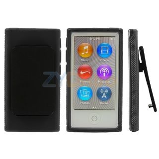   TPU Rubber Skin Case Cover with Belt Clip for iPod Nano 7th Gen 7 7G
