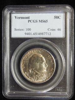 1777 1927 PCGS MS65 Ira Allen Vermont Half Dollar