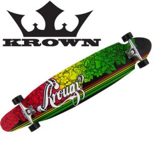 Krown Complete Kicktail Skateboard Longboard Rasta Irie