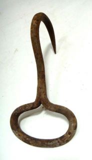  antique 3pc HAY /MEAT HOOKS wrought iron AMISH FARM folky,butcher tool