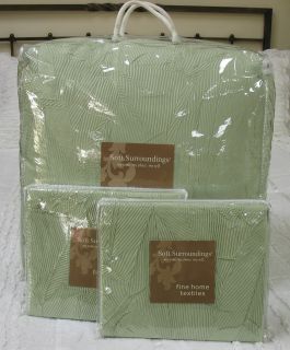 Soft Surroundings Isle of Palms Queen Coverlet & 2 Std Shams (New in
