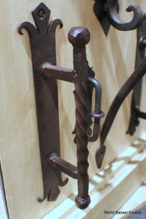 Twisted Wrought Iron Door Handle Dark Bronze Finish