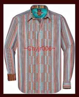 Robert Graham ISIDORE (Lg) Embroidery Front Panel Check Stripes Sport