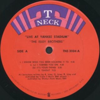 Isley Brothers Live at Yankee Stadium RARE Soul Vinyl LP