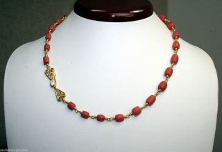 HILAT Jewelry Istanbul 24K Gold Ottoman Red Coral Necklace CONFIRMED
