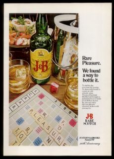 1974 J B Scotch Whisky Scrabble Game Board Bottle Photo Vintage Print