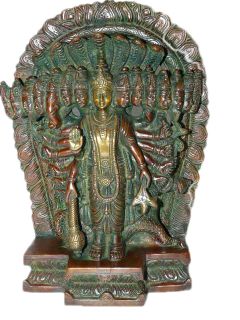 11 Hindu Gods Standing Vishnu Brass Statue Preserver Hindu Sculpture