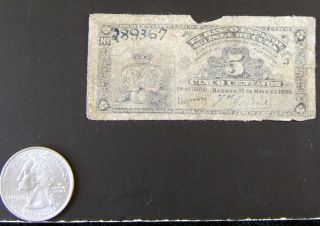 Vintage El Banco Espanol de La Isla de Cuba Currency