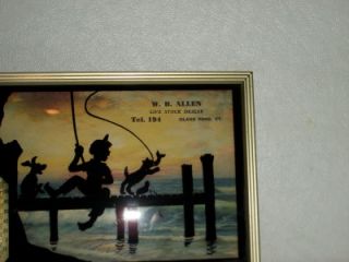  Advertising Thermometer Print Silhouette Fishing Island Pond VT