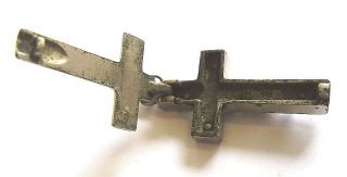 RARE Reliquary Cross Crucifix Rome Roma Italy c1890 Rear Compartment