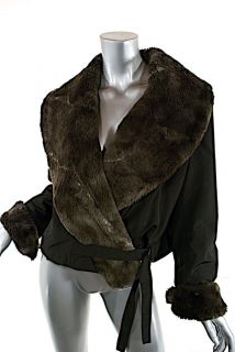 IVAN GRUNDAHL Black 100 Polyester Coat W Faux Fur Trim Lining FABULOUS