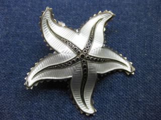 Sterling Silver Enamel Starfish Pin Ivar Holth Norway