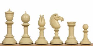 Edinburgh Upright Chess Set in Red Ivory 3 75 King