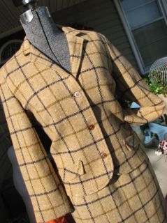 Vintage s Retro Carol Brent Skirt Suit 24” Waist Wool or Wool Blend