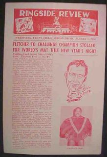 Wrestling Program 1954 Spokane Bill Fletcher James